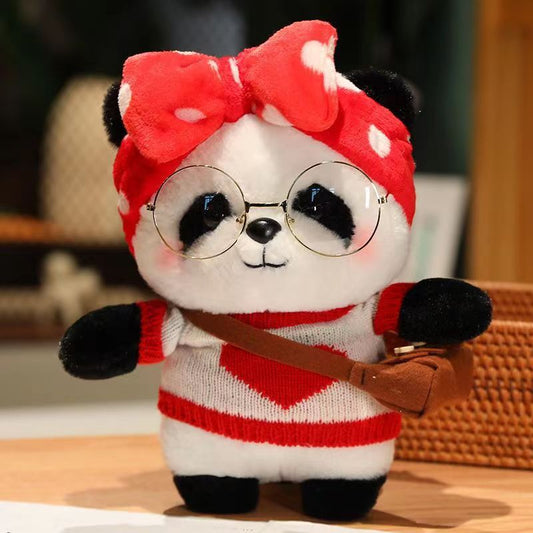 Cartoon Dressing Panda Cute Plush Toy