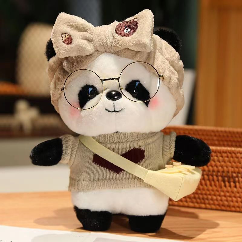 Cartoon Dressing Panda Cute Plush Toy