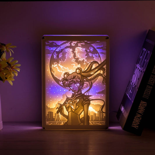 Lámparas de corte de papel rectangulares Sailormoon