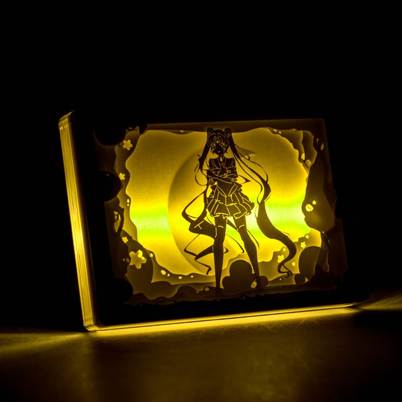 Lámparas de corte de papel rectangulares Sailormoon
