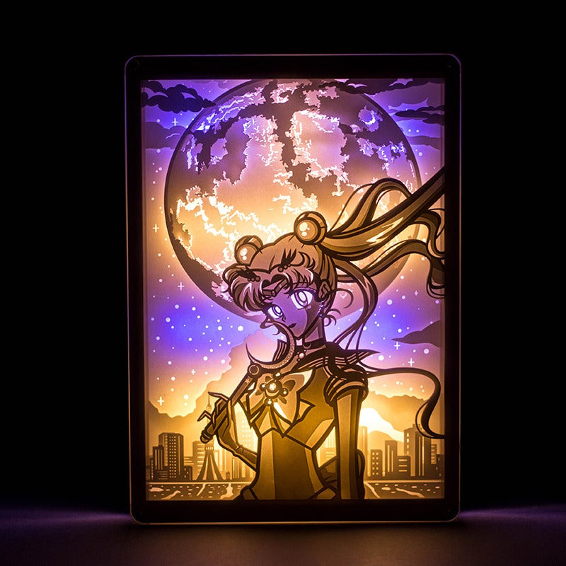 Lámparas de corte de papel rectangulares Sailormoon