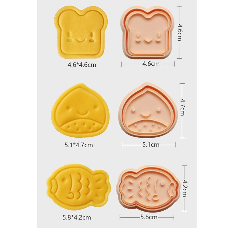 Cute Food Snacks 5 Pcs Cookie Cutter Set