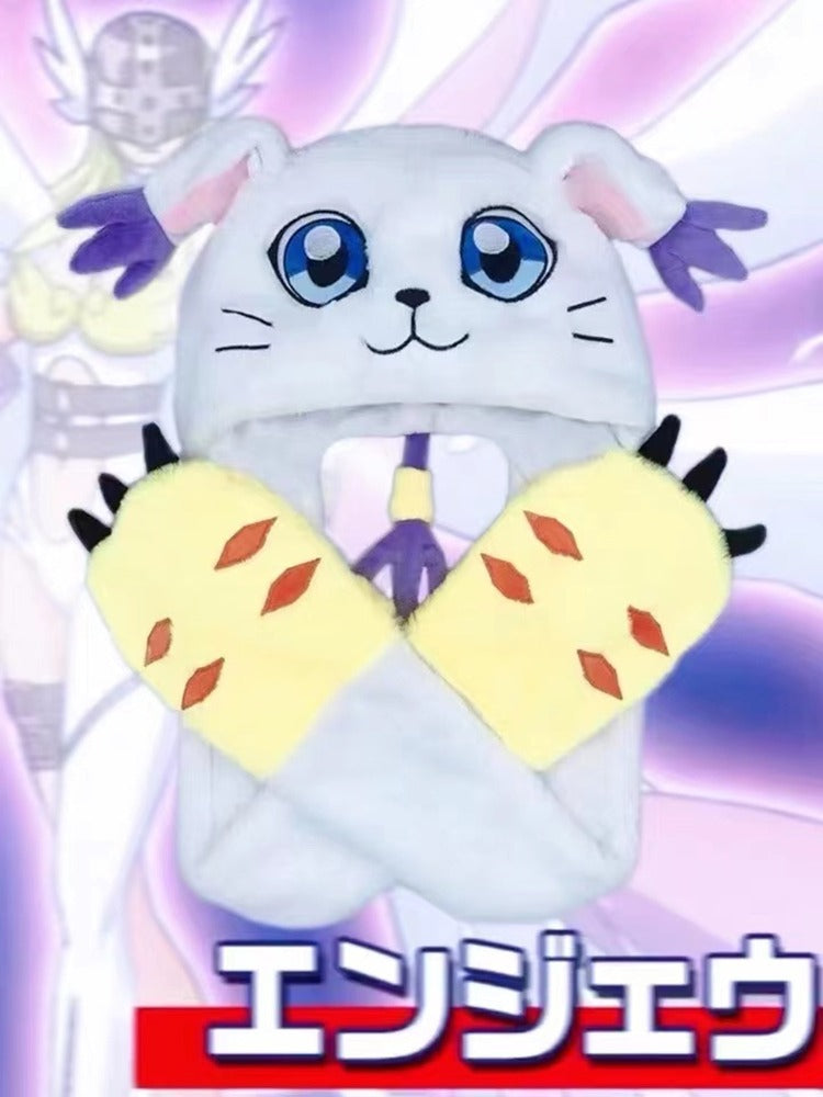 テイルモン ガトモン ふわふわ防寒帽子