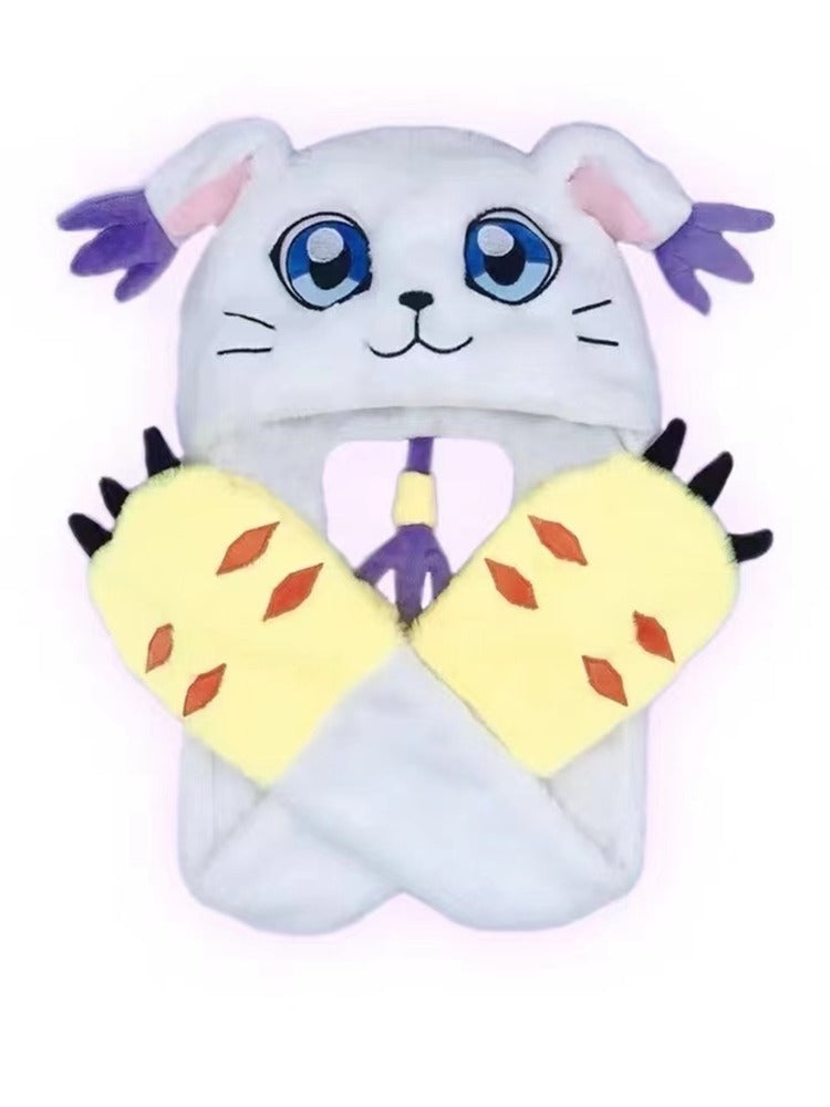 テイルモン ガトモン ふわふわ防寒帽子