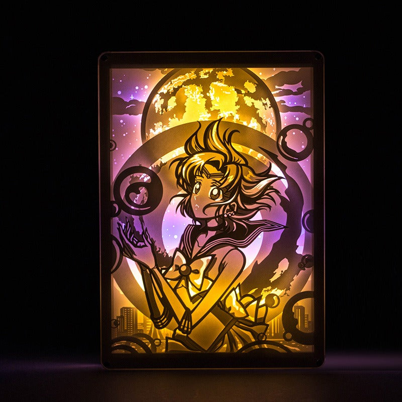 Lámparas de corte de papel rectangulares Sailormoon