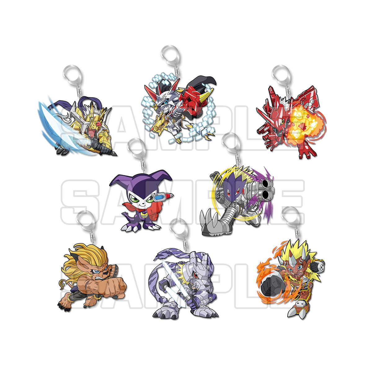 Digimon Chibi Charms Acrylic Keychain Set 3