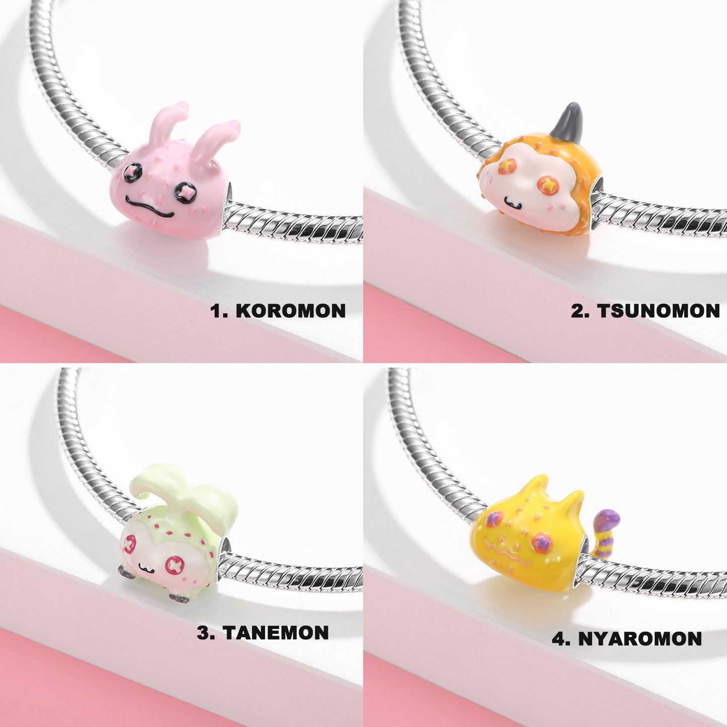 Digimon Adventure 925 Silver Charms & Bracelet