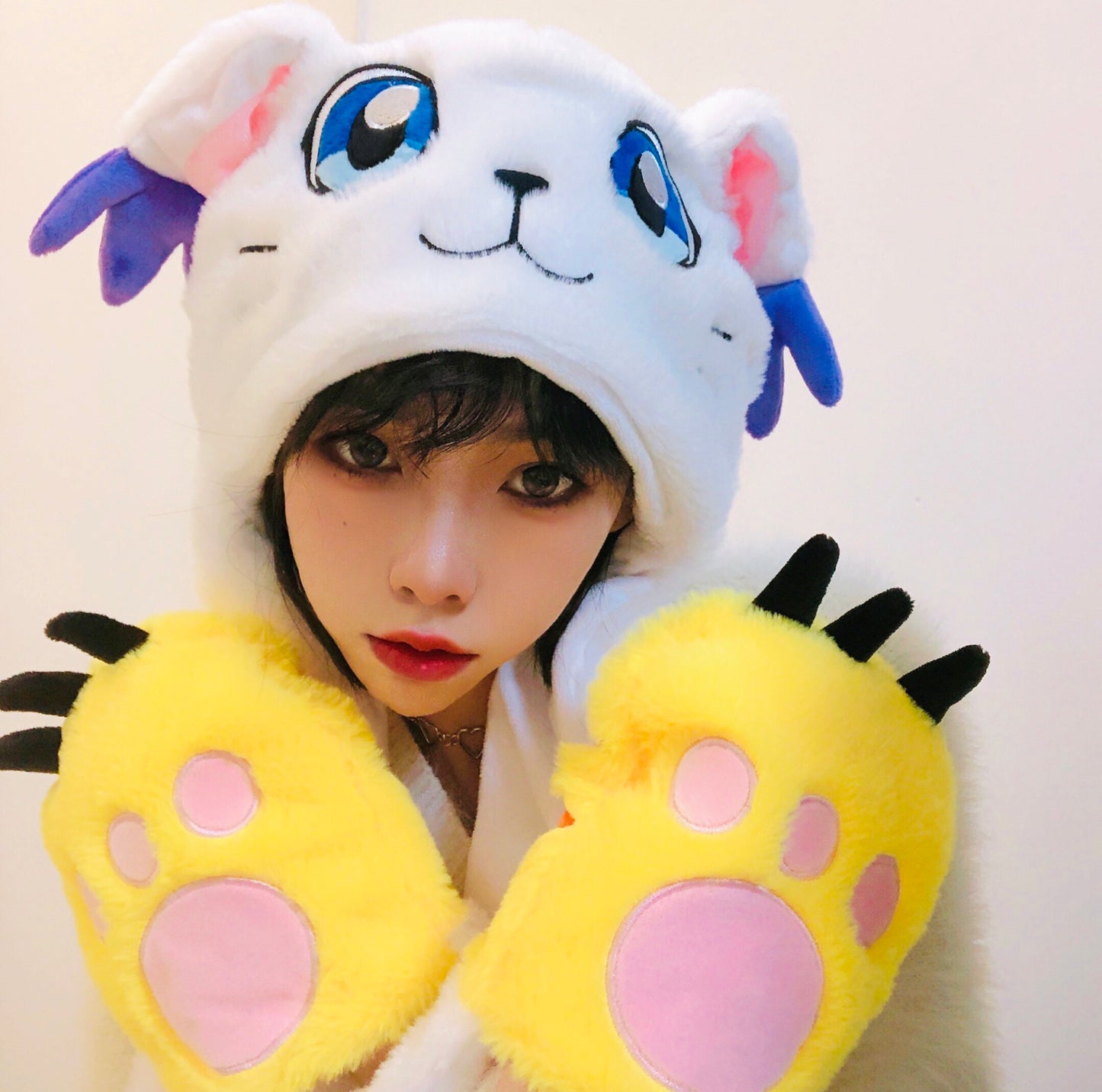 テイルモン ガトモン ふわふわ防寒帽子