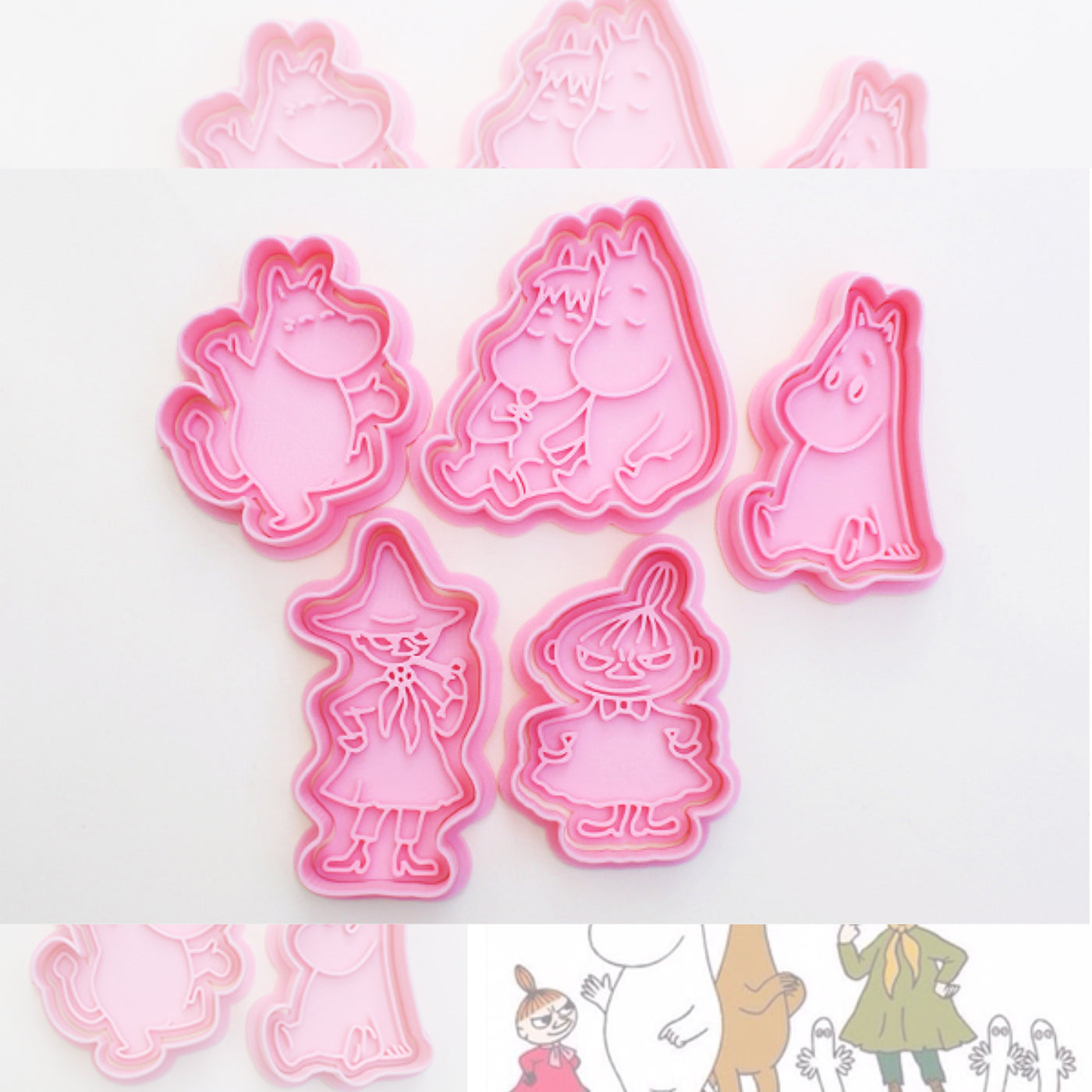 Juego de 5 cortadores de galletas Moomins