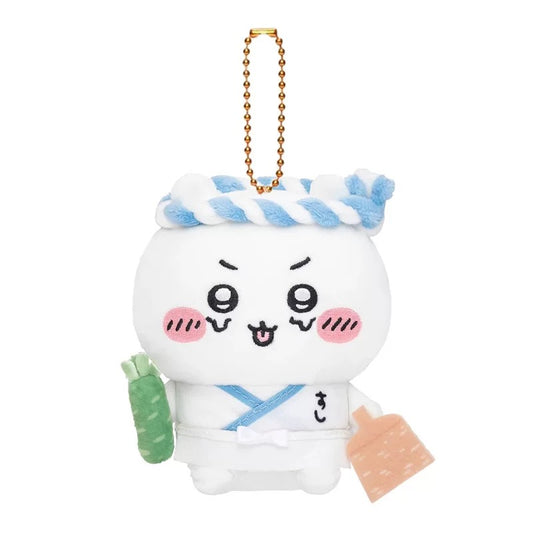 ✨ Chiikawa Sushi Chef Mini Charm Plush(11cm) ✨– Adorable Anime Collectible