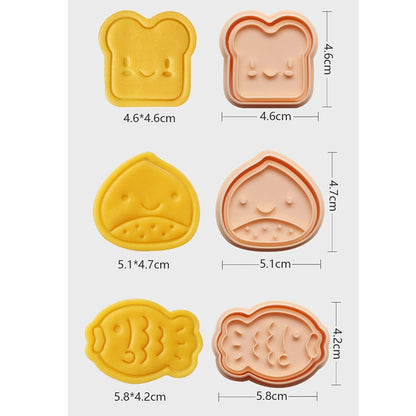 Cute Food Snacks Juego de cortadores de galletas de 5 piezas